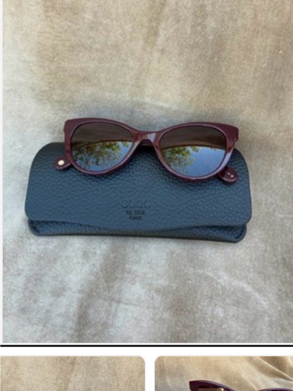 Garrett Leight Burgundy Cat Eye Sunglasses